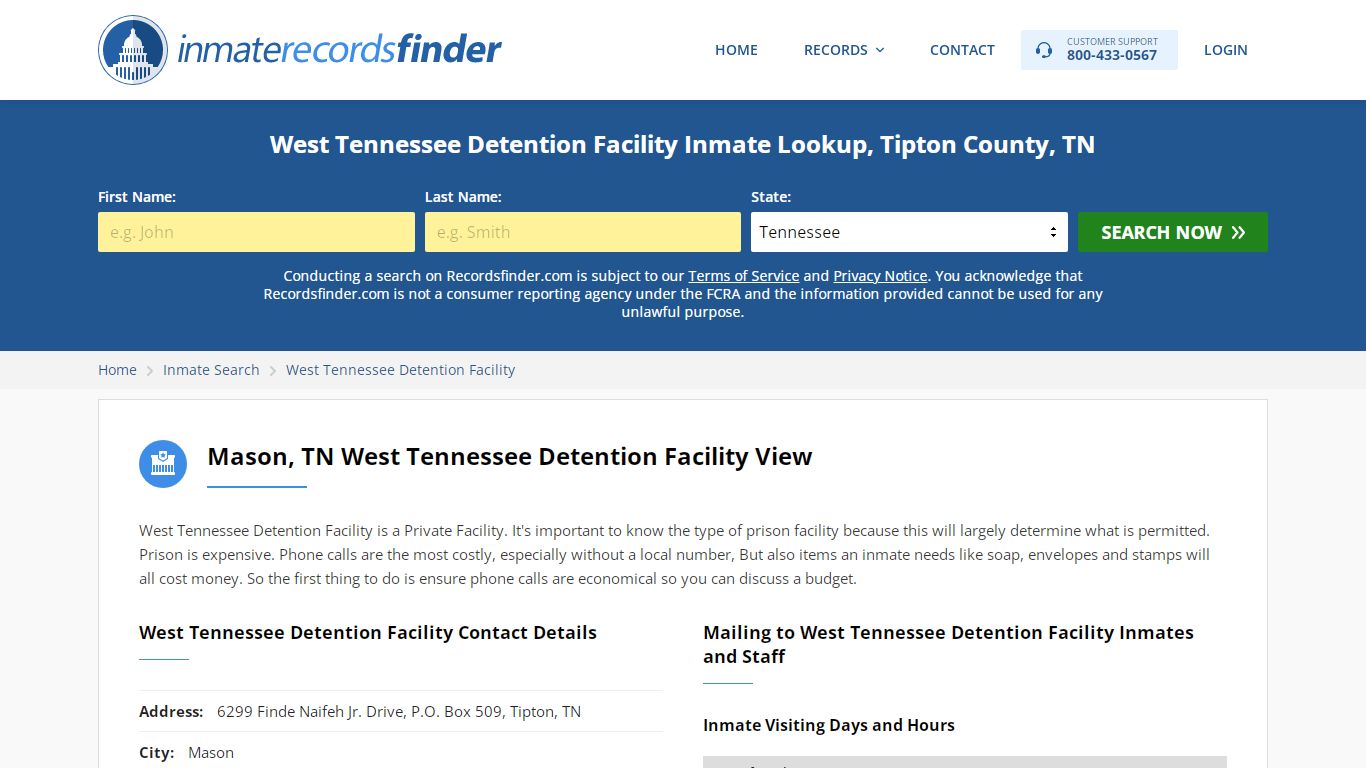 West Tennessee Detention Facility Roster & Inmate Search ...